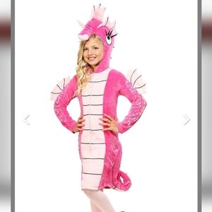 Halloween Costumes Pink Seahorse Girl's Costume Medium Child Euc